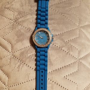 Womens Geneva Silicone Jeweled watch